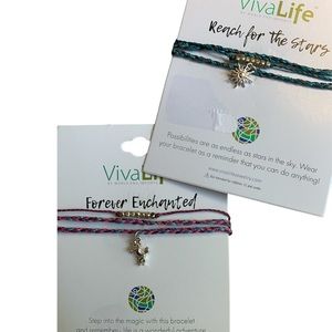 🆕 - Set of 2 Charm Bracelets by VivaLife - Star and Unicorn ⭐️ 🦄